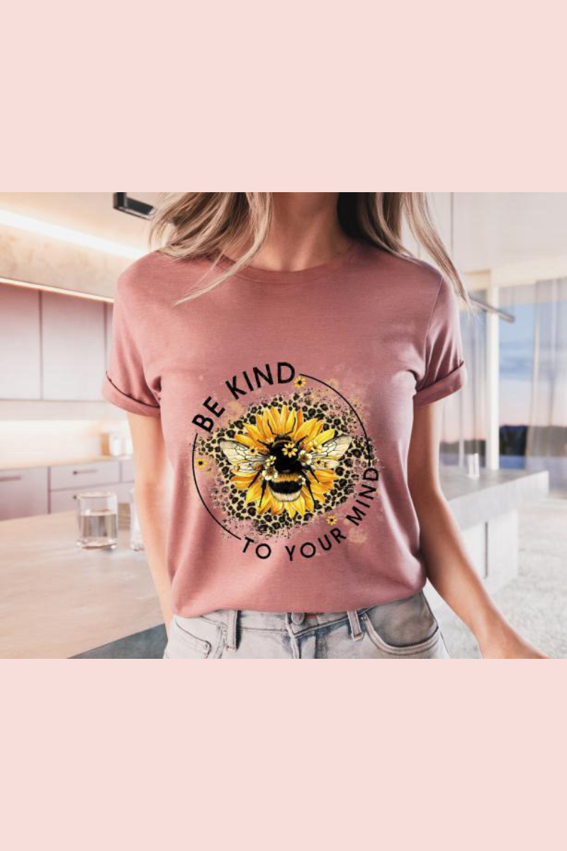 Eco-friendly Bella + Canvas unisex tee with bumblebee design and inspirational phrase.