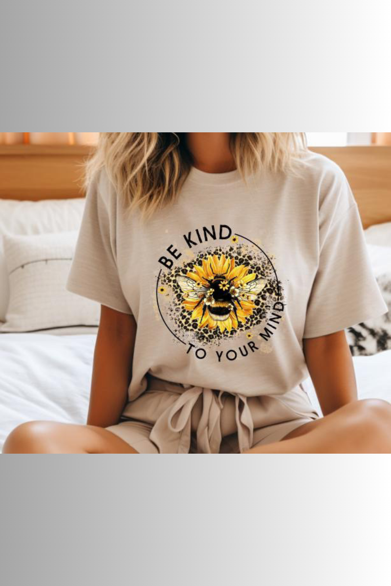 Eco-friendly Bella + Canvas unisex tee with bumblebee design and inspirational phrase.