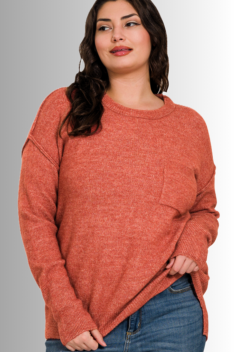 ultra soft eco-friendly pocket melange sweater