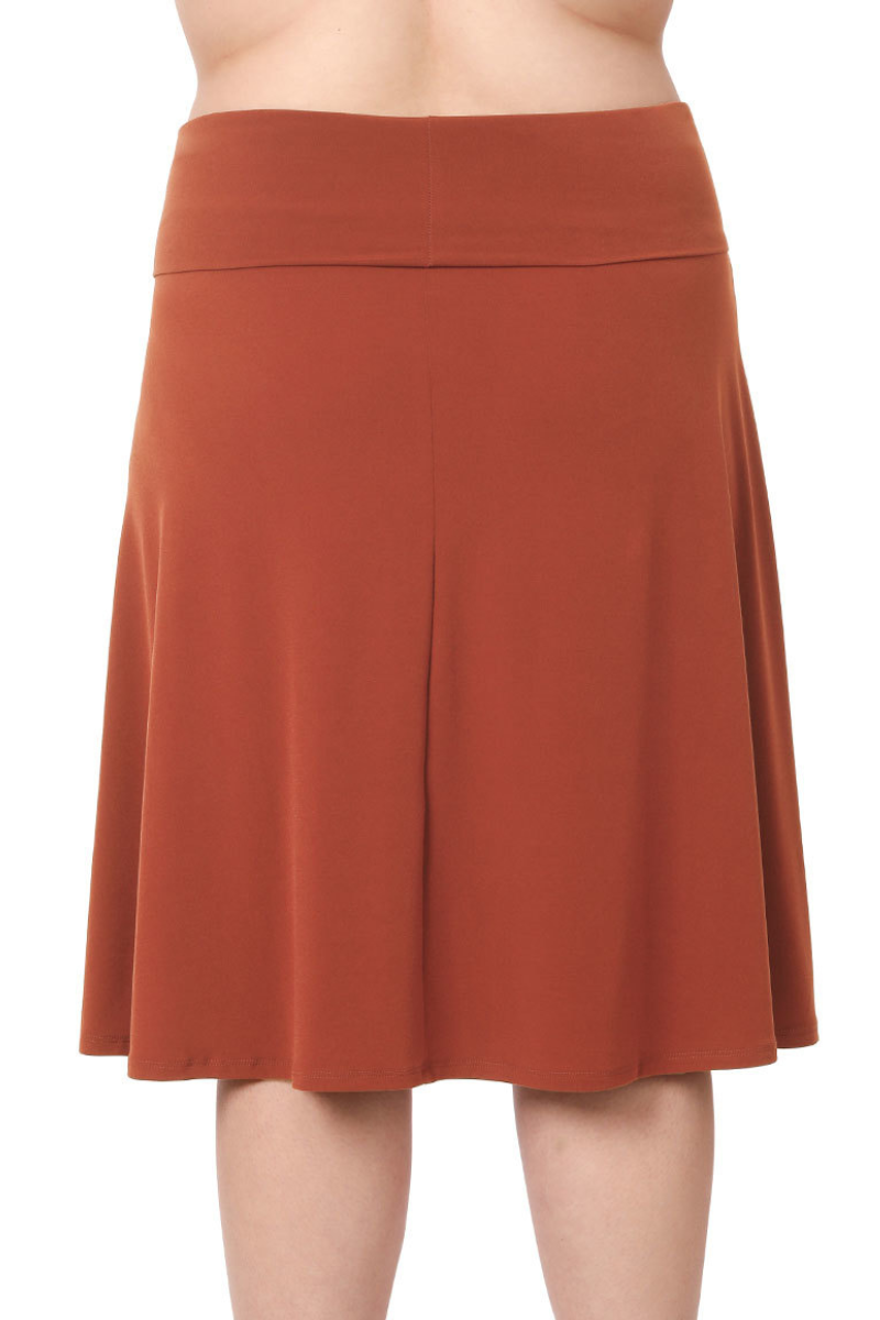 Twirl away in our A-line skirt in a beautiful dark rust color from Zenana!