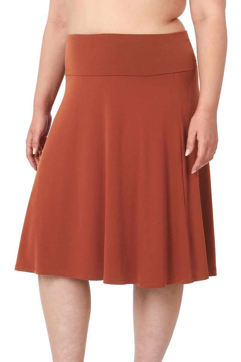 Twirl away in our A-line skirt in a beautiful dark rust color from Zenana!