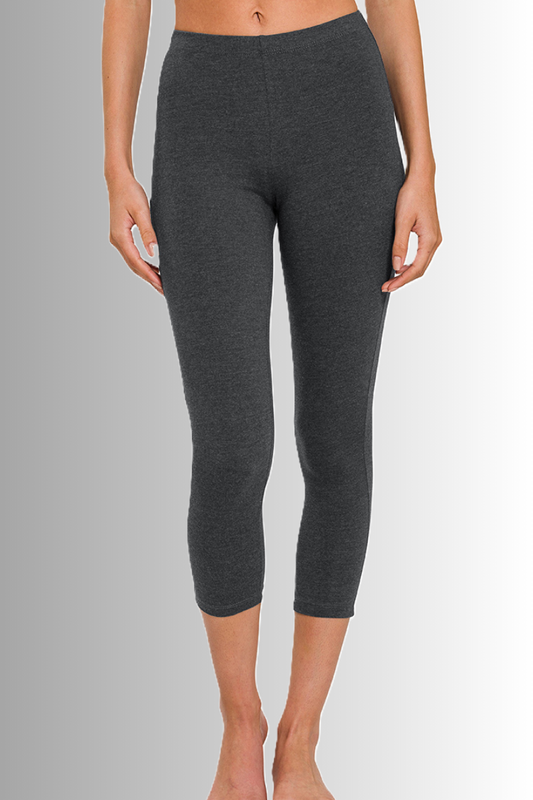 Eco-friendly premium cotton capri length charcoal leggings