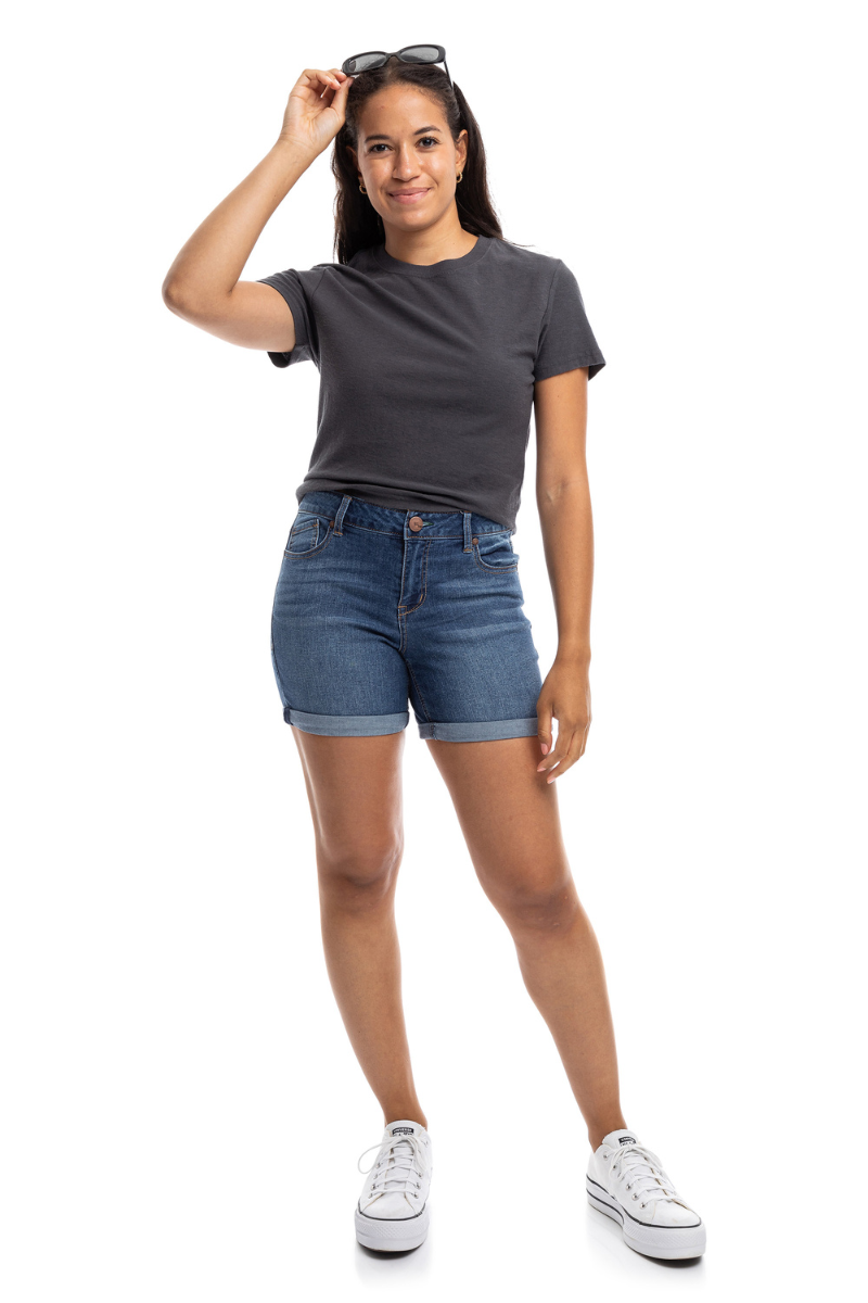 Sustainable denim jean shorts with great stretch and recovery - 1822 Denim "Charlie".