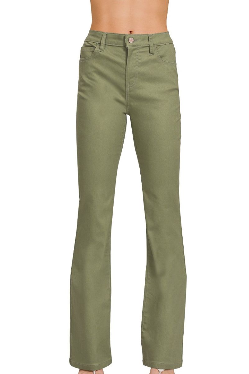 Green pants on a white background
