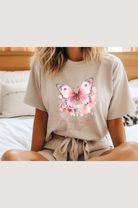 Eco-friendly Bella + Canvas unisex tee with butterfly design and inspirational message