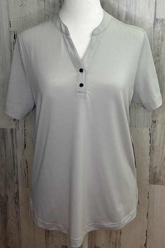 Sustainable eco-friendly ladies polo from North End in platinum color